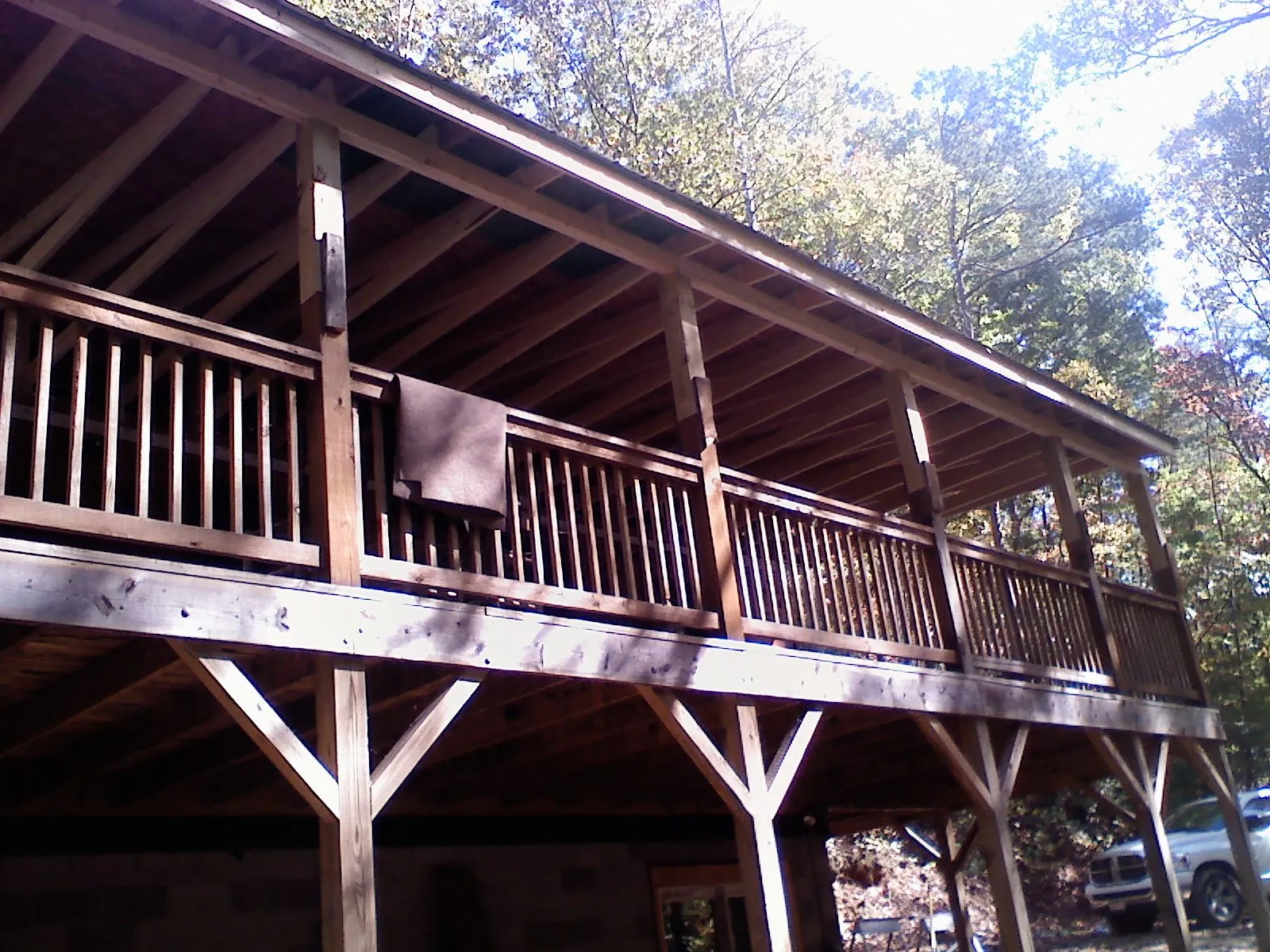 Timber framing under a new elevated porch and deck — Roof Leak Repair in Sea Isle City by Roofing Brothers